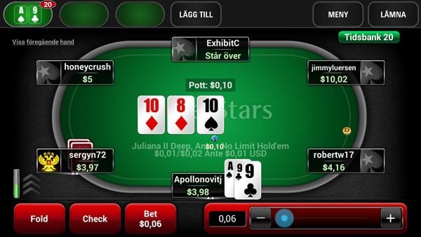 pokerrum i mobilen
